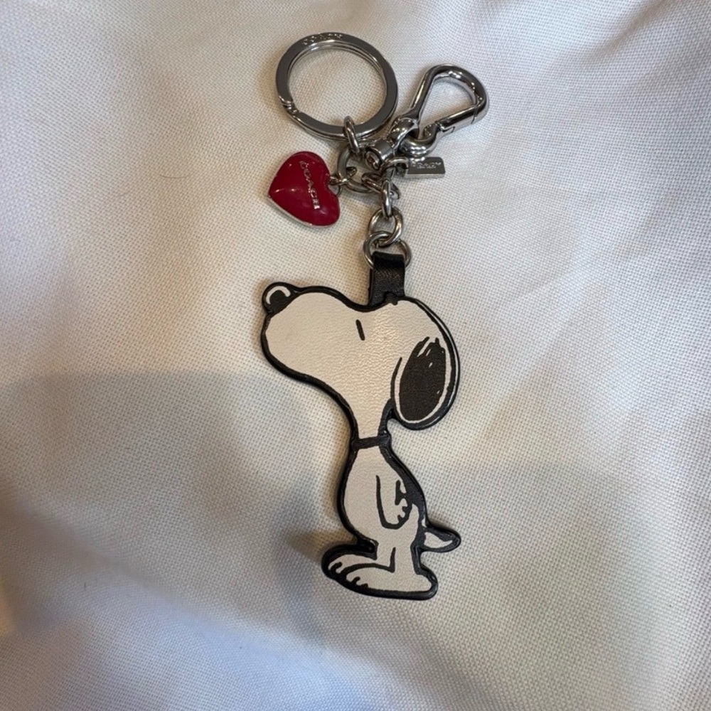 Limited Edition Coach Peanut Snoopy Dog Keychain w/Red Heart Charm Released 2014 - Picture 6 of 6